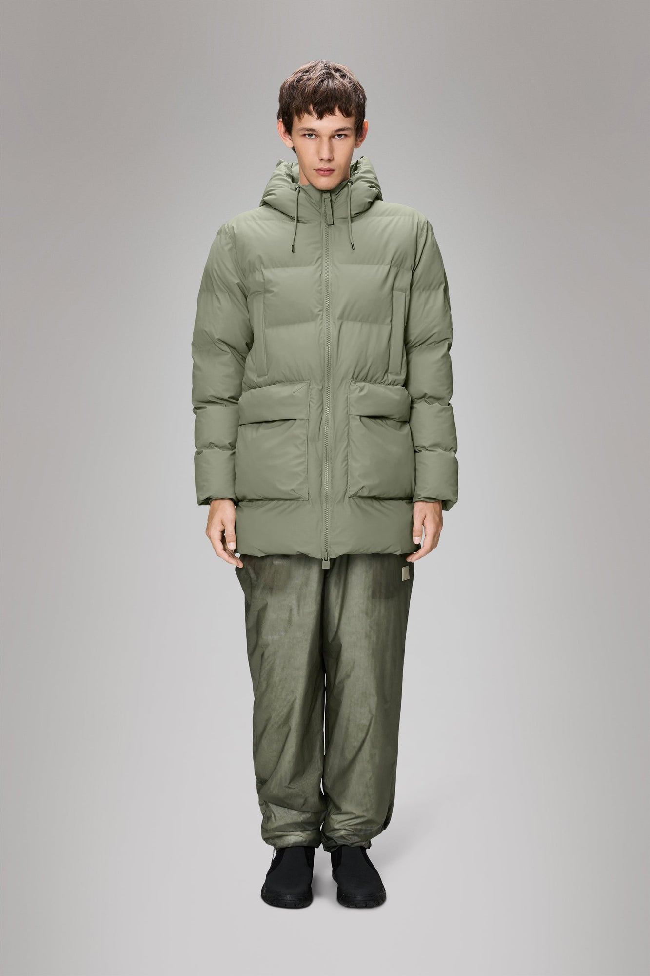 RAINS Alta Long Puffer Cargo Jacket Drift Jacket