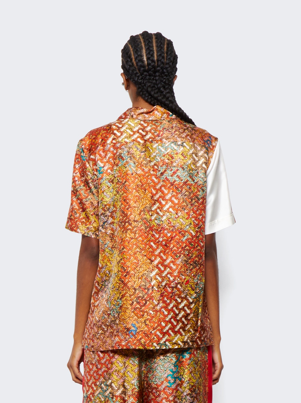 Women | BURBERRY | Silk Tierney Shirt | Bright Orange