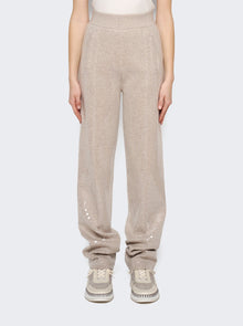 Women | BURBERRY | Sequinned Cashmere Cotton Blend Trousers | Beige Melange