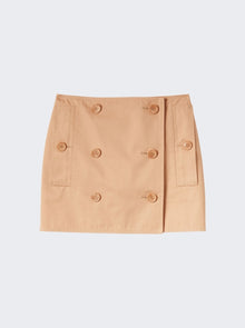 Women | BURBERRY | Cotton Gabardine Trench Mini Skirt | Pale Nude