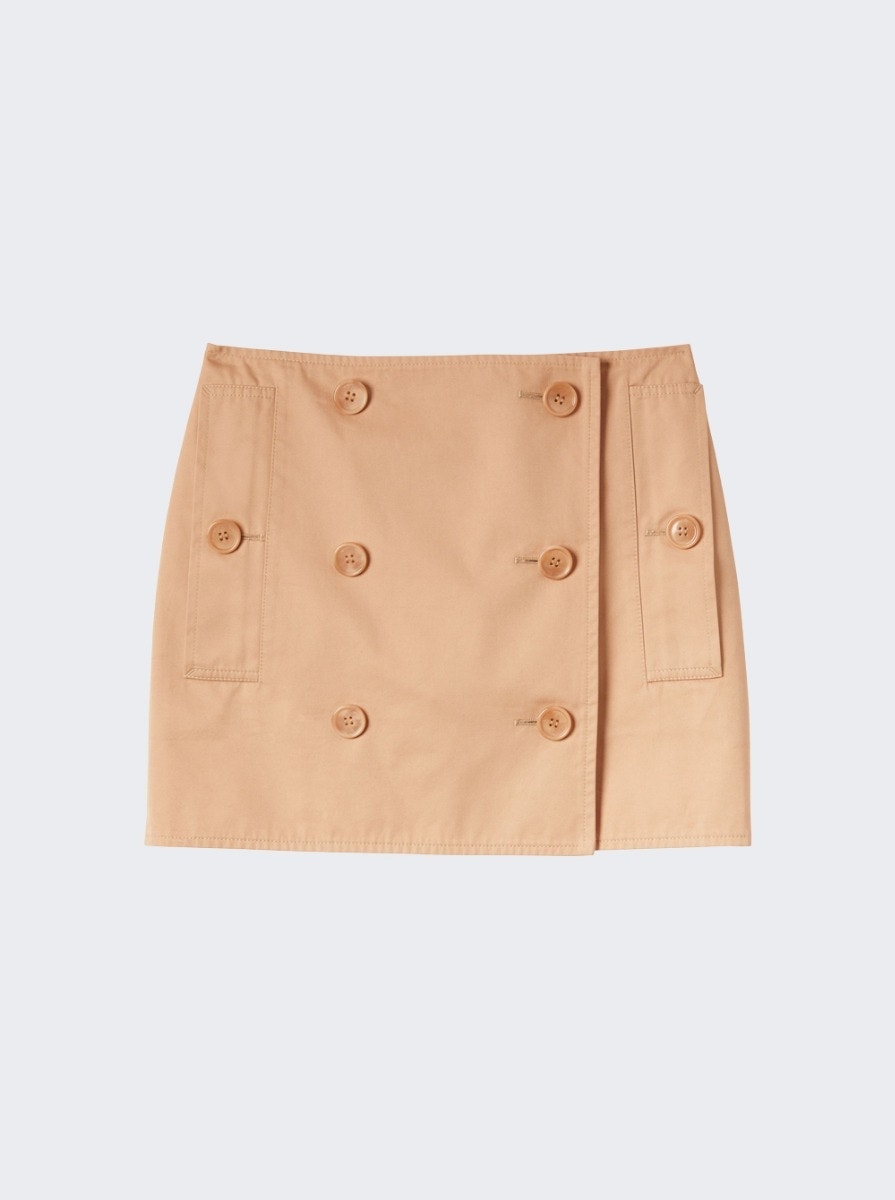 Women | BURBERRY | Cotton Gabardine Trench Mini Skirt | Pale Nude