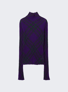 Women | BURBERRY | Check Mohair Blend Sweater | Royal