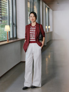 Commuter Lightweight Blazer Coat | Wine Red
