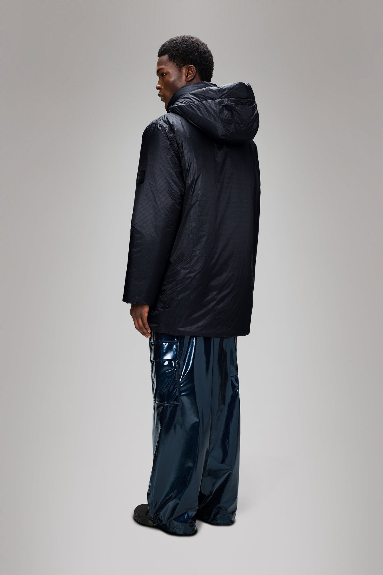 RAINS Torna Insulated Long Jacket Navy Jacket