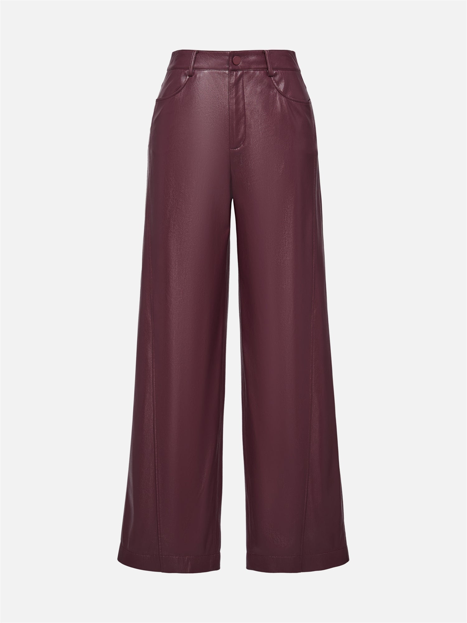 Faux Leather Pant | Wine Red