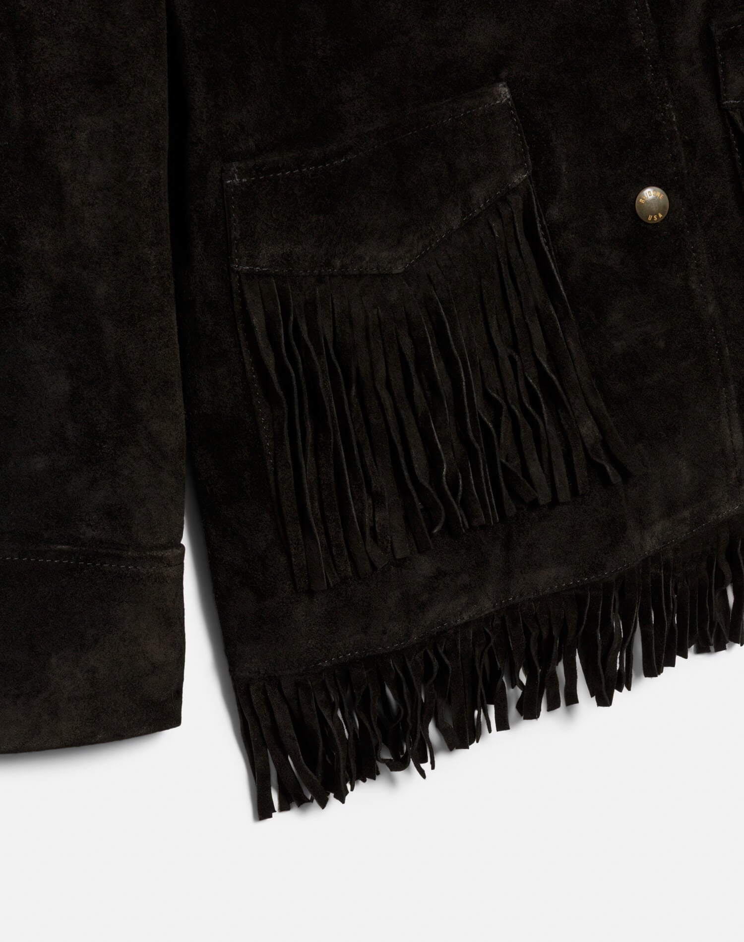 Womens | Suede Fringe Jacket | Black