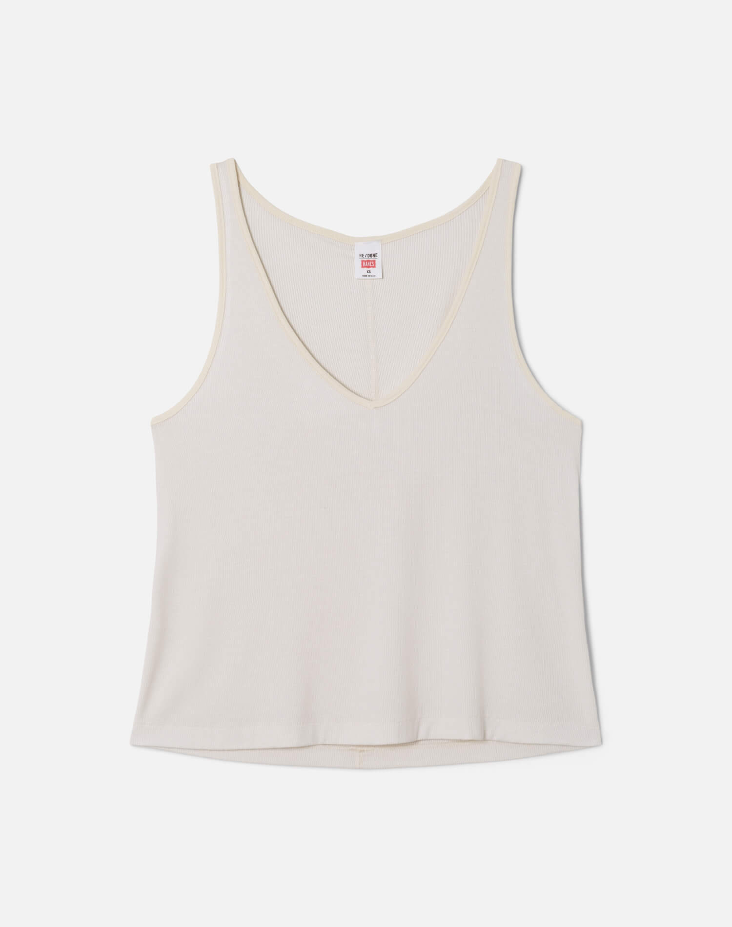 Womens | Hanes Slim V Neck Tank | Vintage White