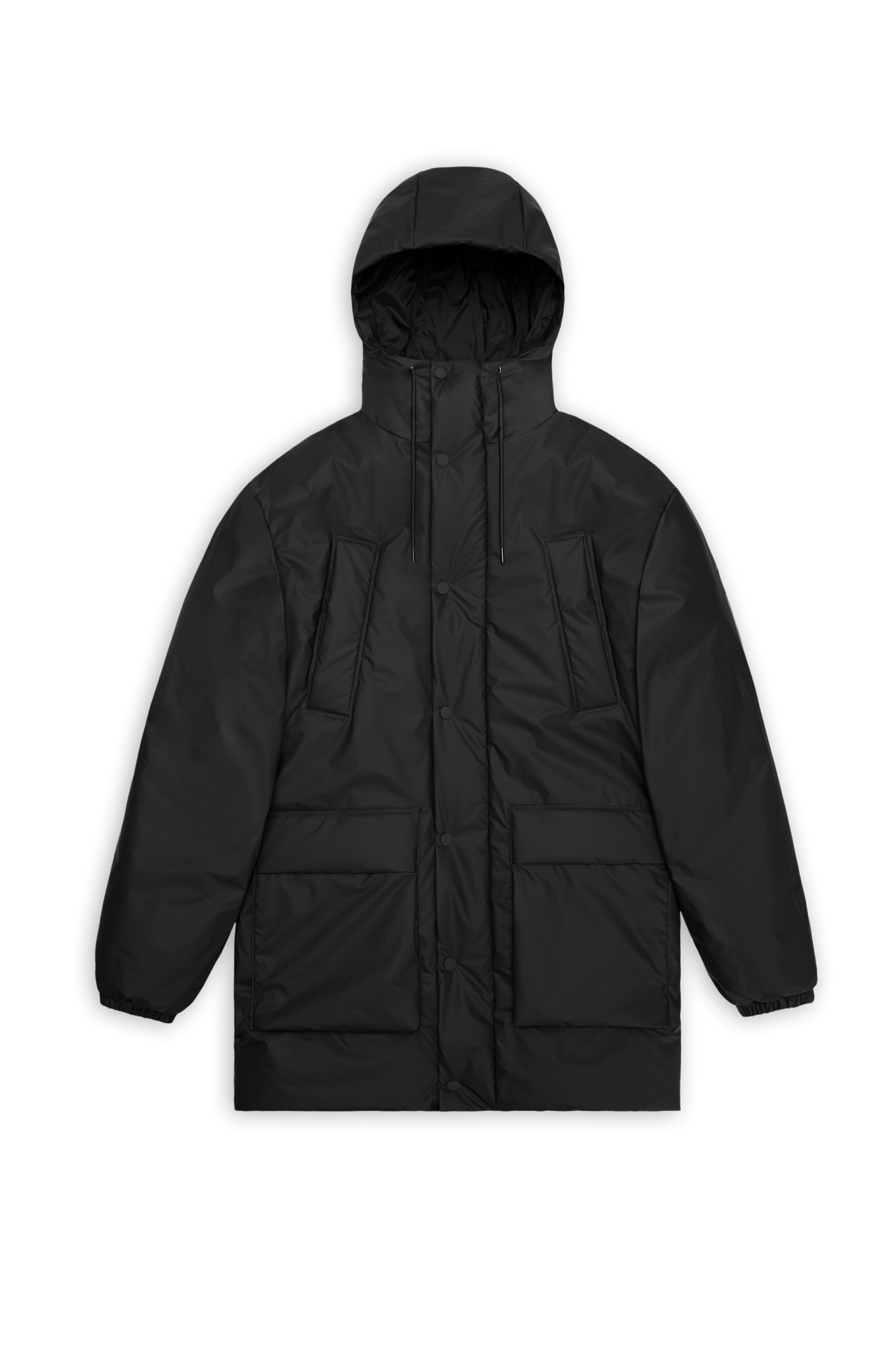 RAINS Lohja Long Insulated Cargo Jacket Black Jacket