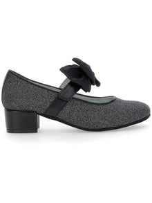 Girls | Micro Glitter Ballet Flats | Black Glitter