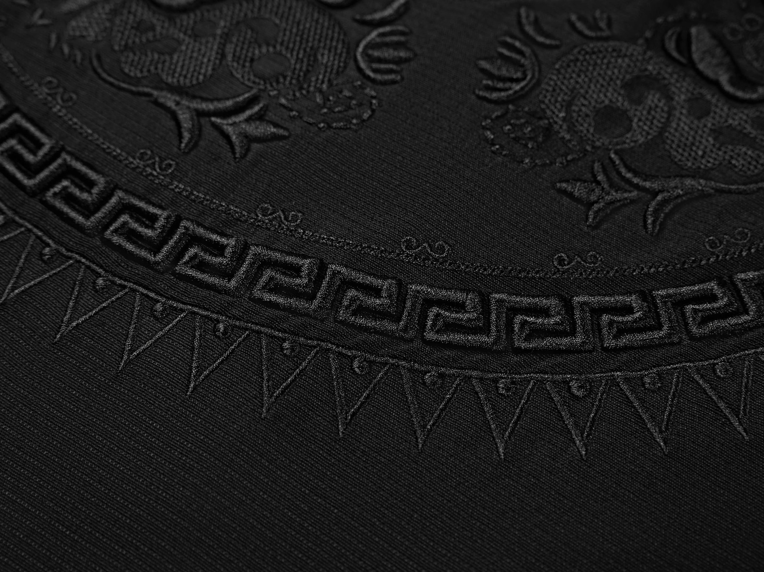 Intricate Tonal Embroidery Jacket | Black