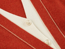 Contrast Knit Cardigan | Orange