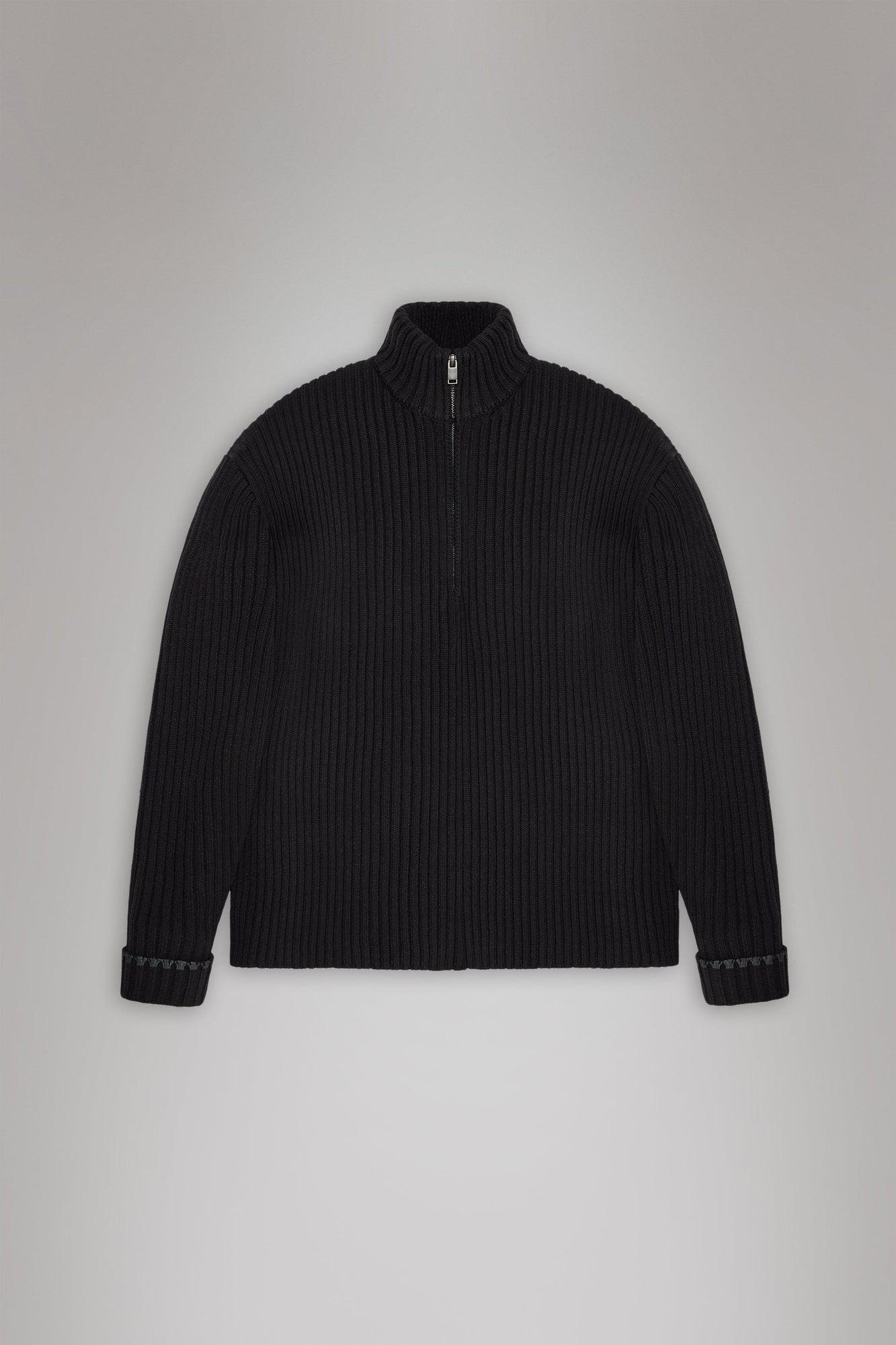 RAINS Sapa Half Zip Knit Black Long Sleeve