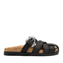 Liberty Casual Mule | Black Basket Raffia