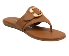 Glitz Sandal Flat | Tan Faux Nappa