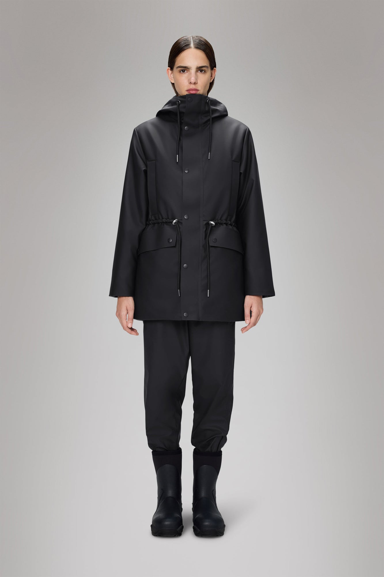 Rains Nome String W Parka Black Jacket