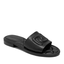 Jilda Sandal Flat | Black Faux Soft Nappa