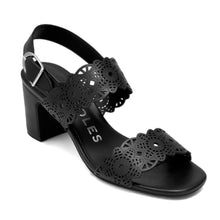 Glen Sandal Heel | Black Perf Faux Nappa