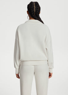 Half-Zip Long Sleeve Sweatshirt | White