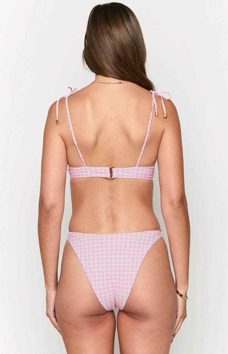9.0 Swim Bianca Gingham Bikini Top | Pink
