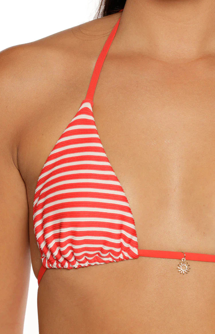 9.0 Swim Wave Triangle Bikini Top | Red Stripe