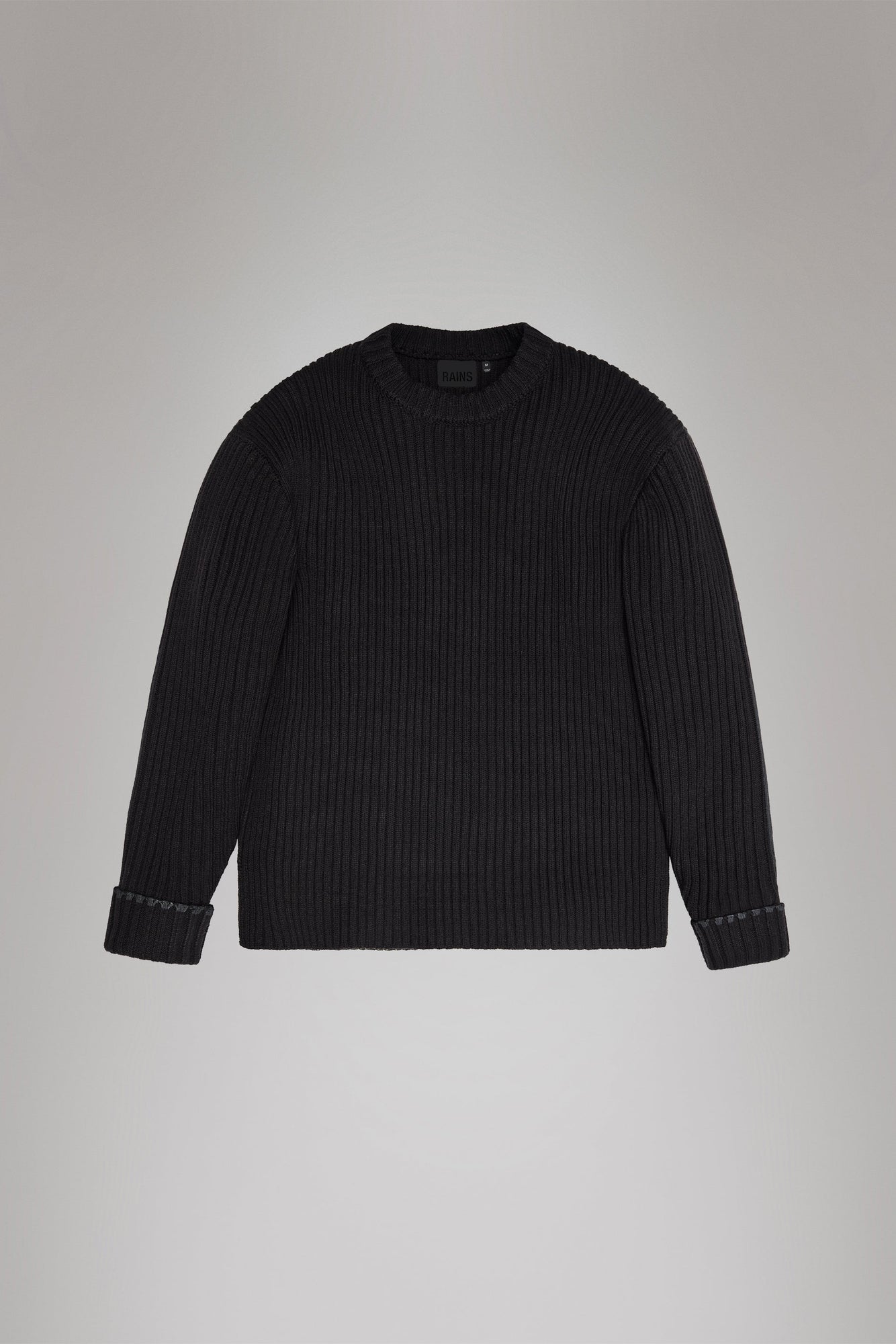 RAINS Sapa Knit Crew Neck Black Long Sleeve