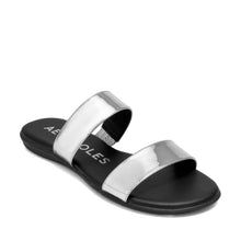 Concetta Sandal Flat | Silver Faux Mirror Metallic