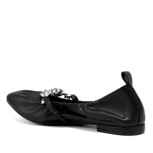 Amina Dress Flat | Black Faux Nappa