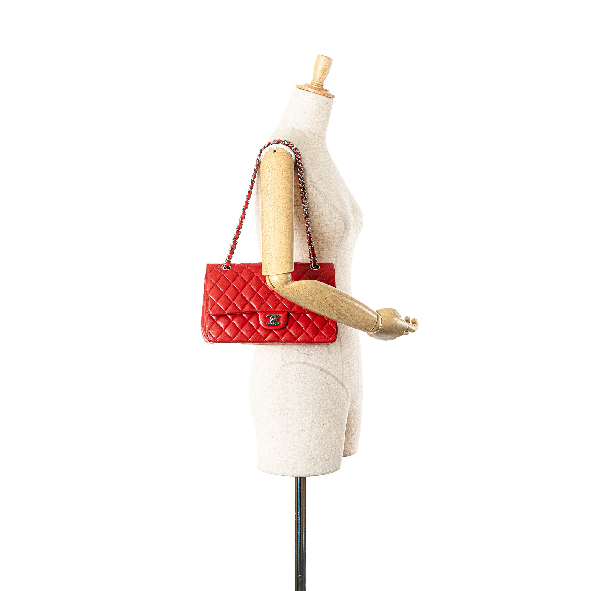 Chanel | Pre-Owned Medium Classic Lambskin Double Flap - I | Red