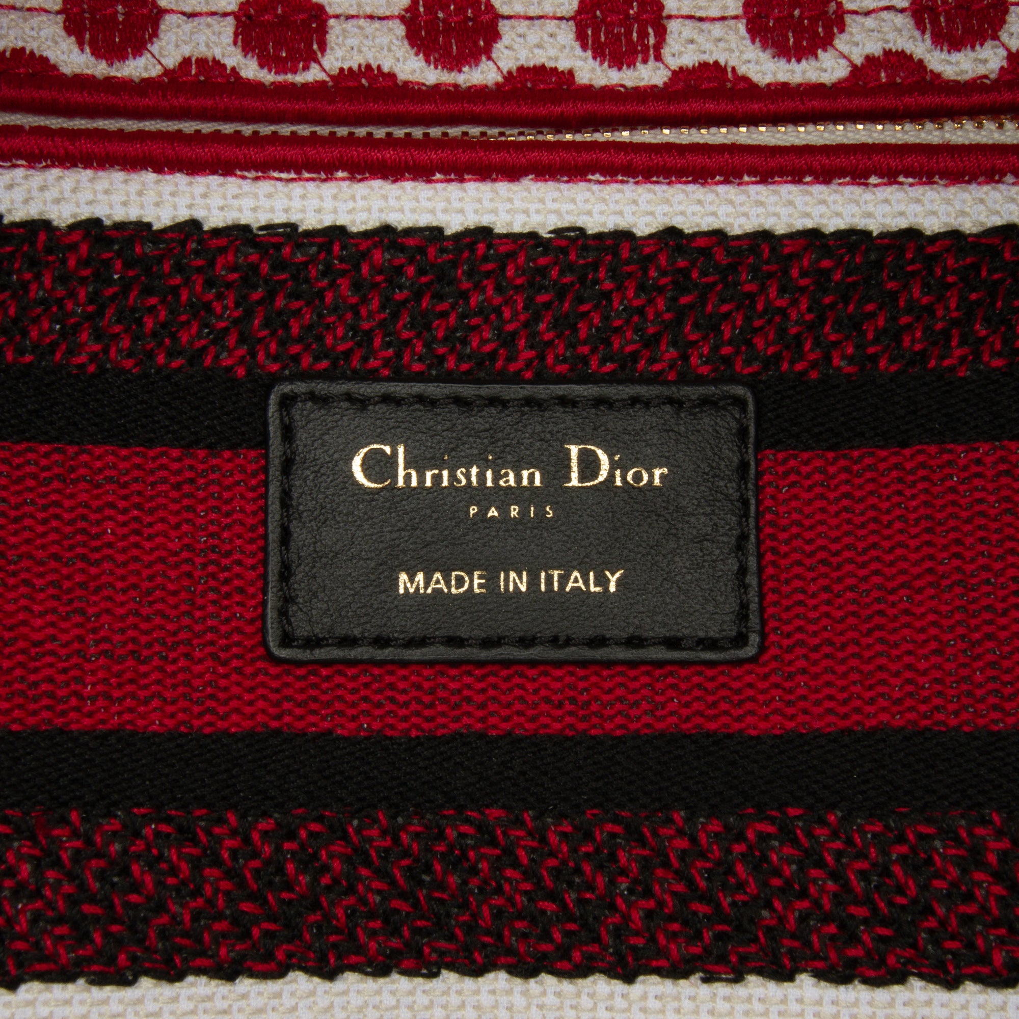 Dior | Pre-Owned Medium Embroidered Canvas DiorAmour Dots Lady D Lite | Red