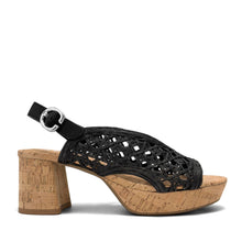 Clora Sandal Block Heel | Black Faux Burnished Calf