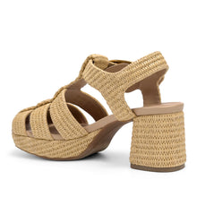 Soave Sandal Platform | Natural/Beige Bisque Basket Raffia