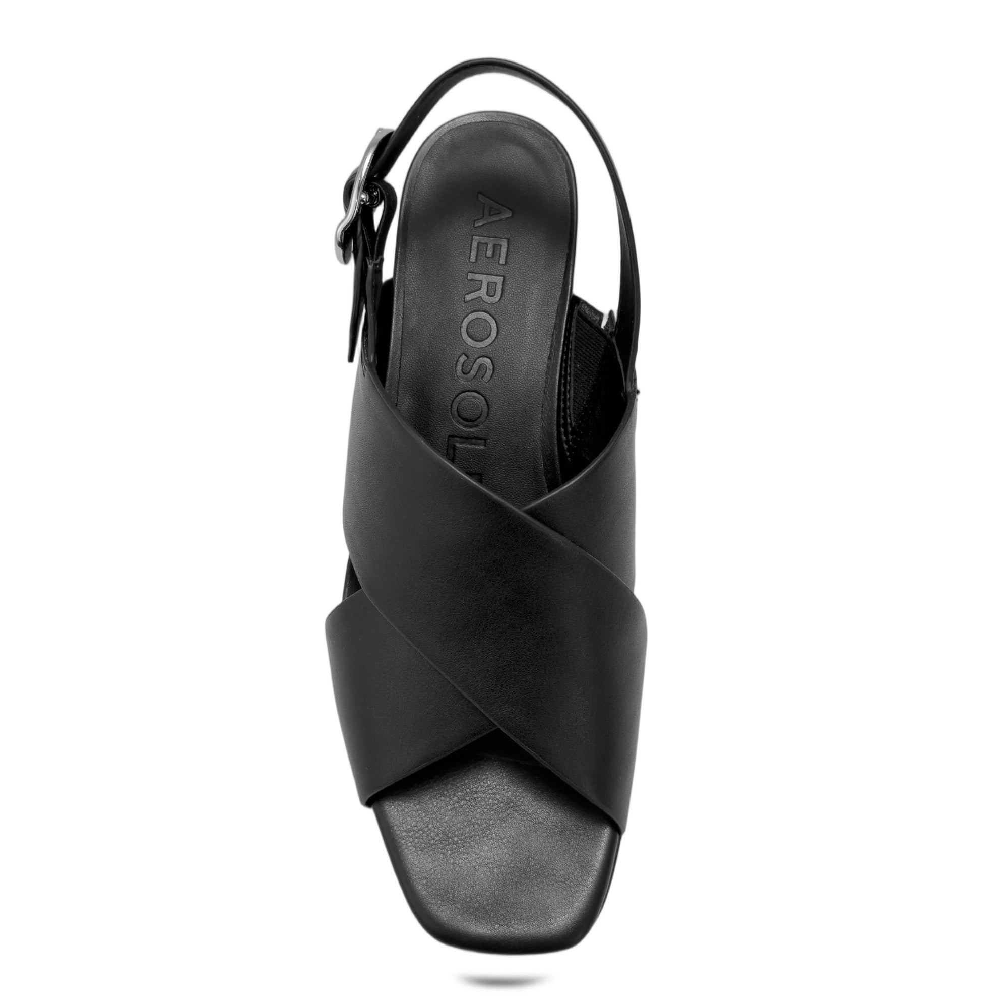 Pura Sandal Platform | Black Faux Nappa