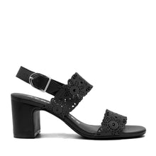 Glen Sandal Heel | Black Perf Faux Nappa