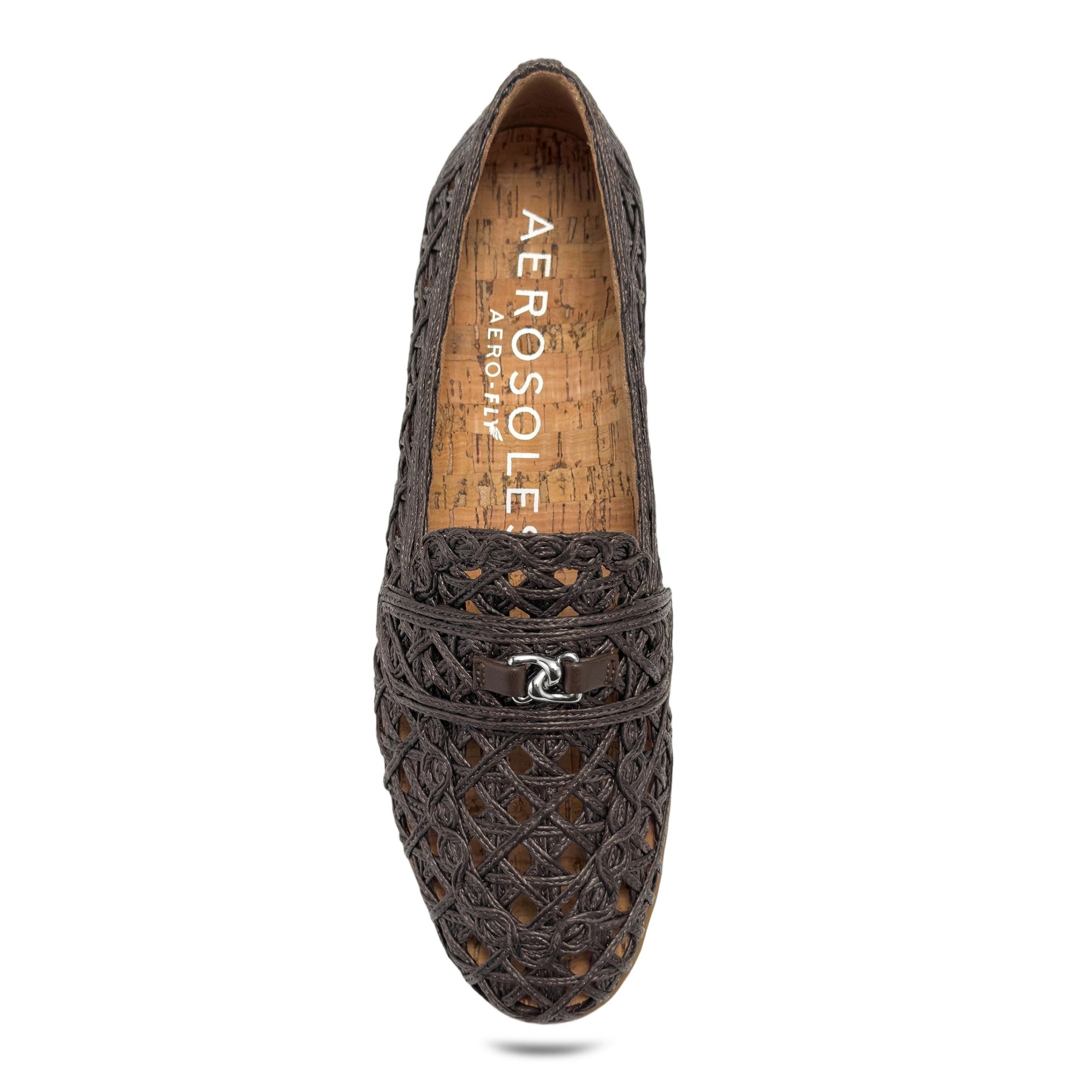 Worthed Dress Flat | Dark Brown  Faux Raffia