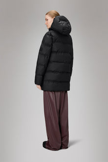 Rains Alta Long Puffer String W Jacket Black Jacket