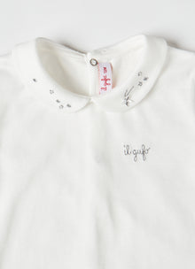 Cotton Jersey Bodysuit with Stars | Milk