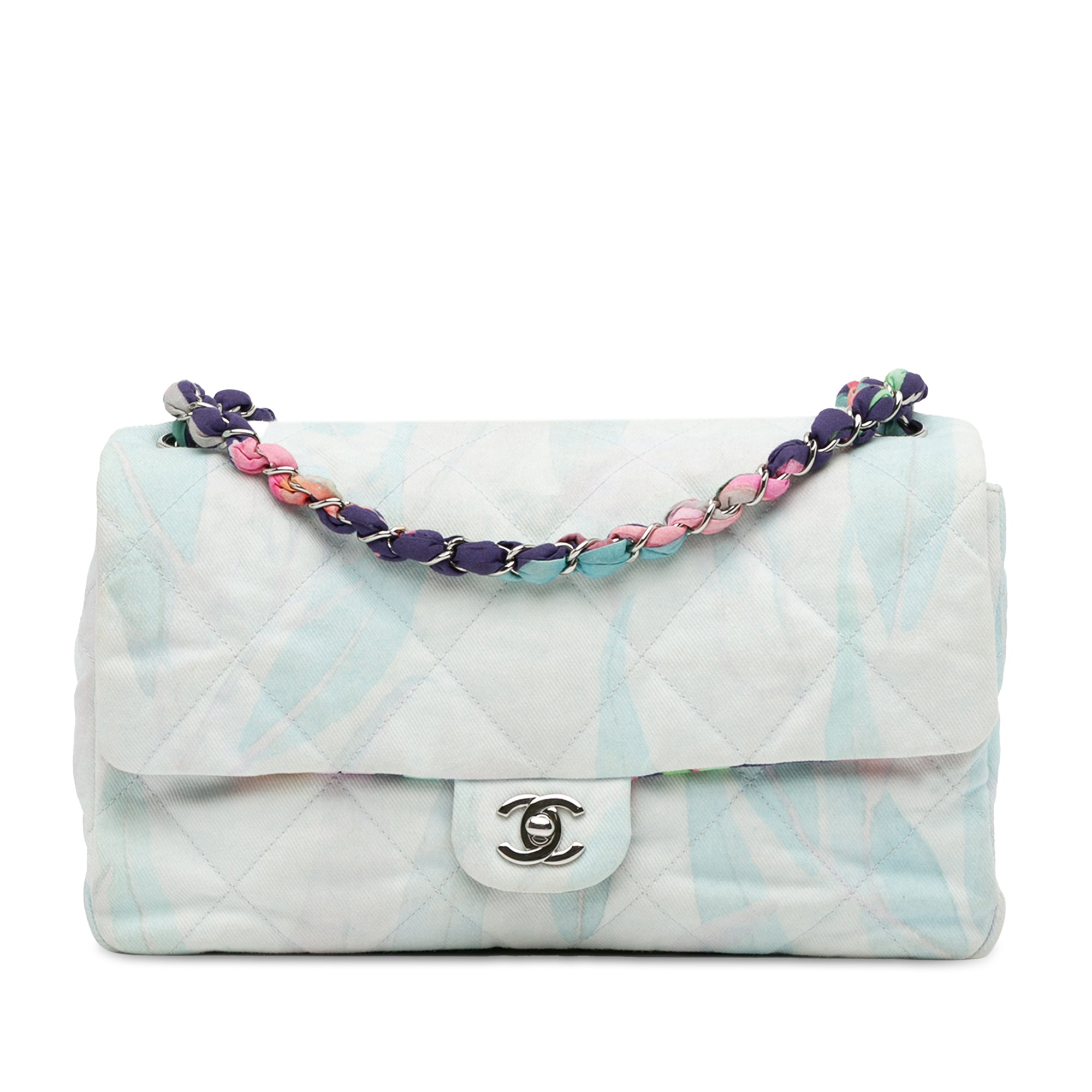 Chanel | Pre-Owned Quilted Jungle Jeans Flap | Blue