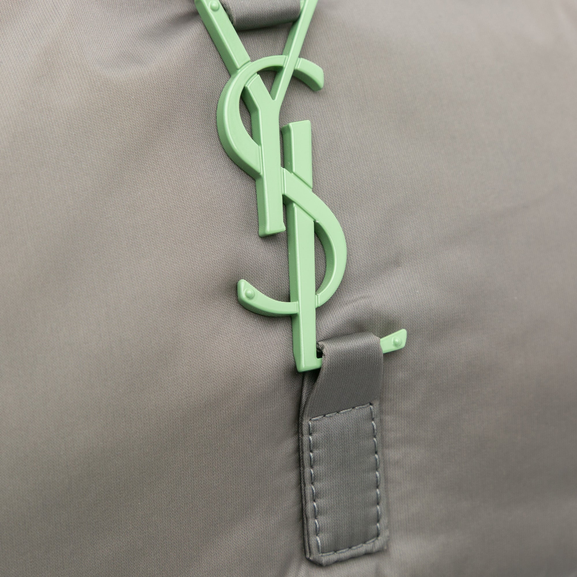 Saint Laurent | Pre-Owned Nylon Le 5 A 7 Shoulder Bag | Gray