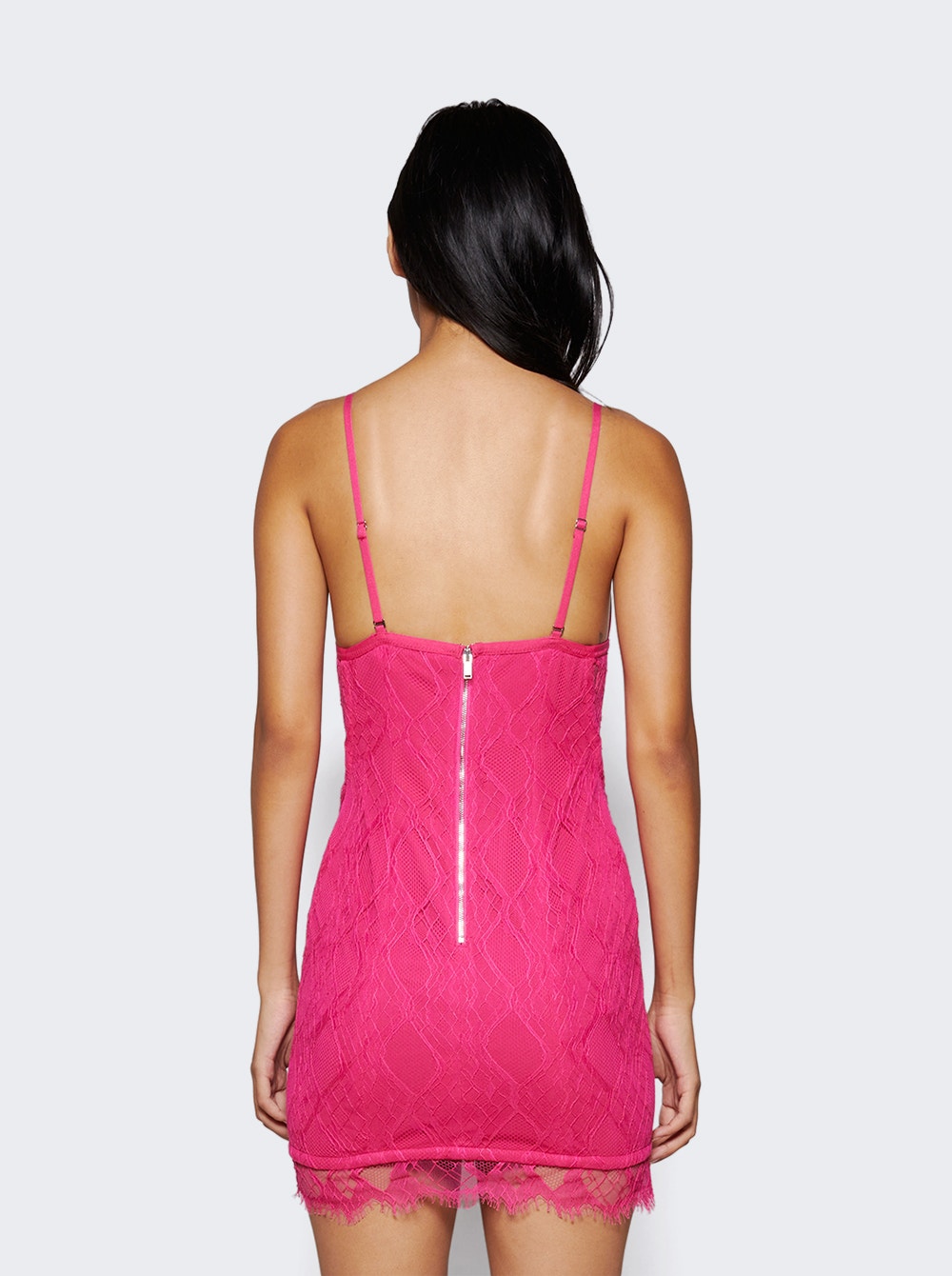 Women | Dion Lee | Oblique Lace Corset Dress | Candy Pink