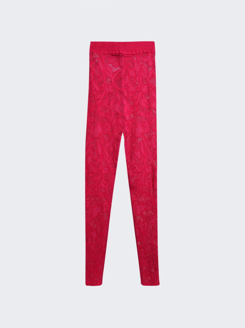 Women | ALAÏA | Lace Leggings | Fuchsia