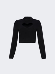 Women | ALAÏA | Knit Heart Jumper | Black