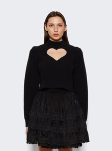 Women | ALAÏA | Knit Heart Jumper | Black