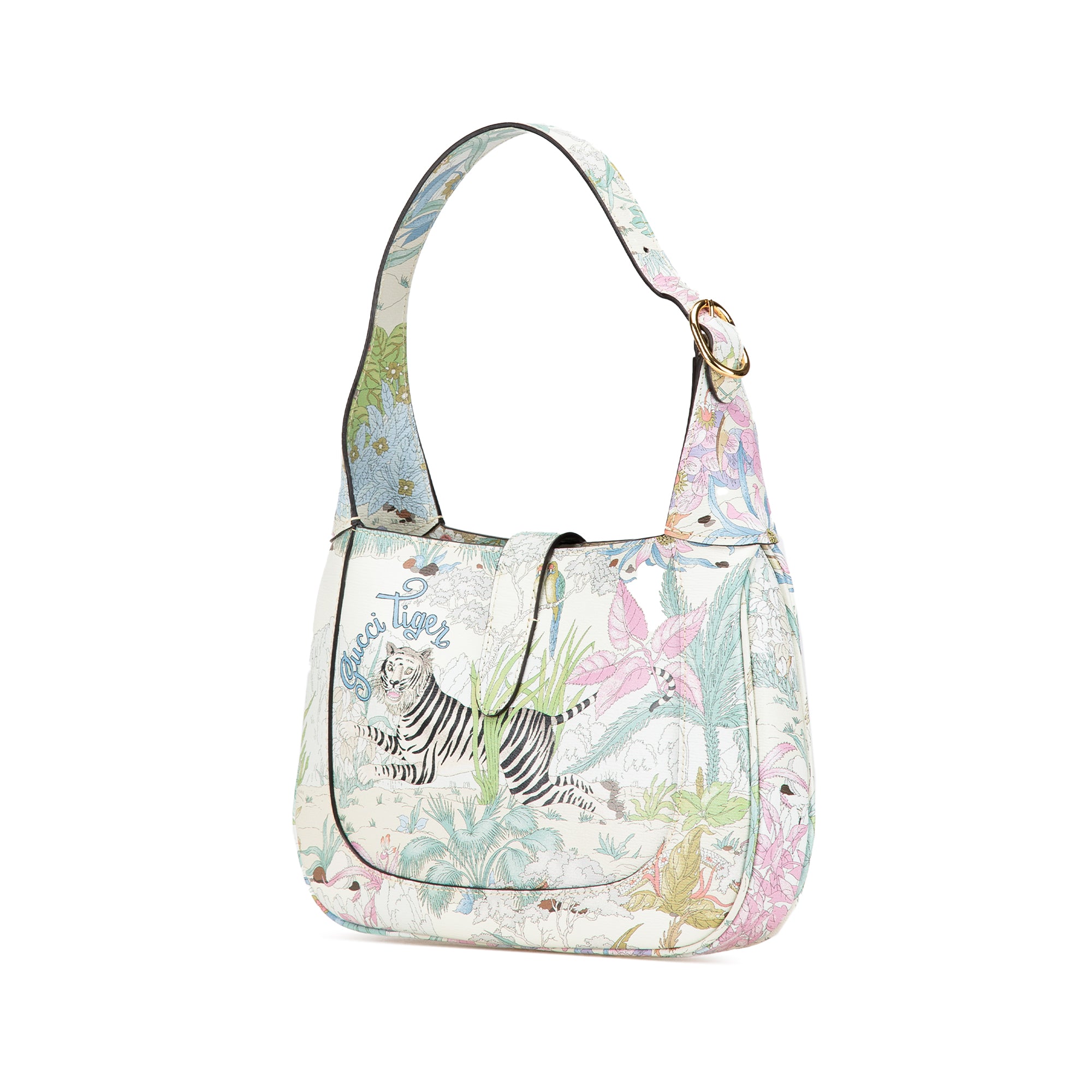 Gucci | Pre-Owned Yuko Higuchi Small Calfskin Floral Print Jackie 1961 | White