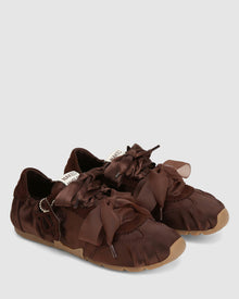 Womens | Adorable Satin Sneaker | Brown