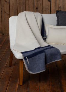 Home | Field Blanket | Ivory / Denim Blue / Navy