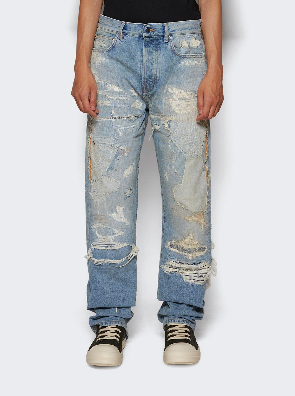 Men | Amiri | Repaired Straight Jean | Blue