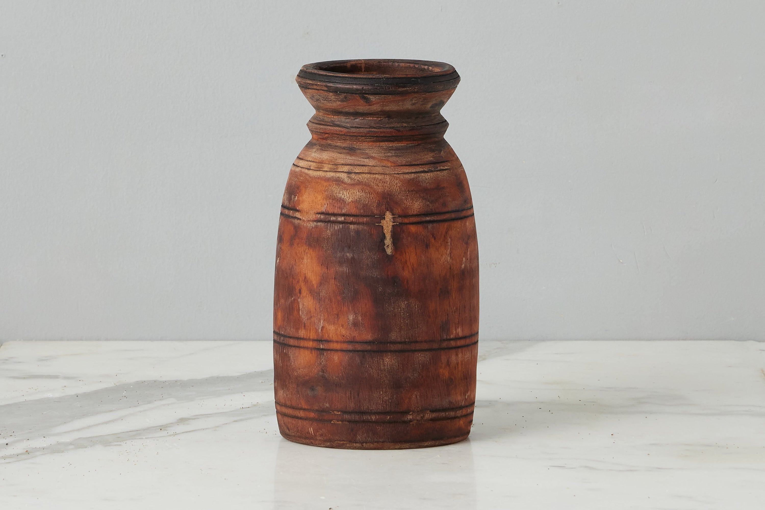 Vintage Wood Jug Vase | Natural | Small
