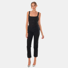 OW Collection ANDIE Rhinestone Corset Top Top 002 - Black Caviar