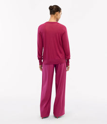 Another Tomorrow Featherweight Crew in Magenta – Wool