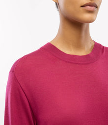 Another Tomorrow Featherweight Crew in Magenta – Wool